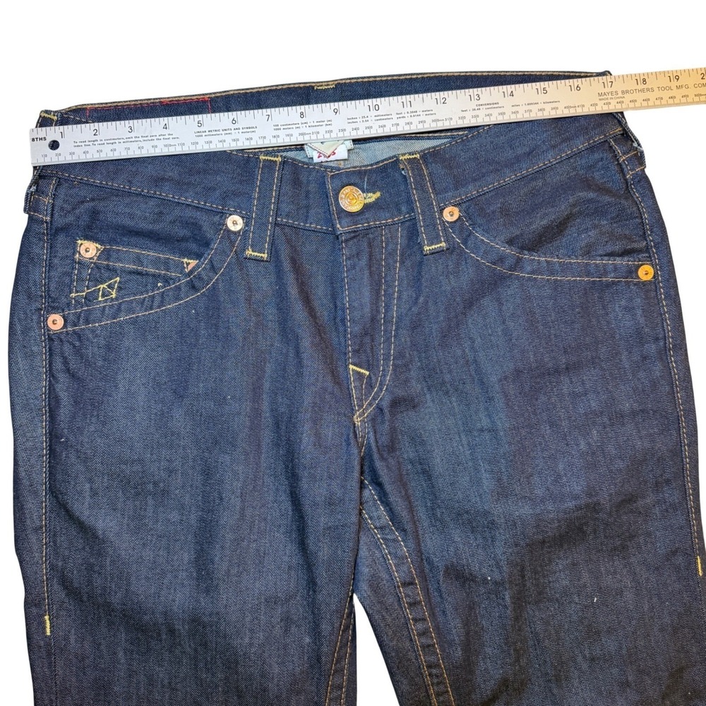 True Religion Bobby Jeans Mens 32 Dark Wash Straight Leg Horseshoe Stitching - Picture 4 of 13